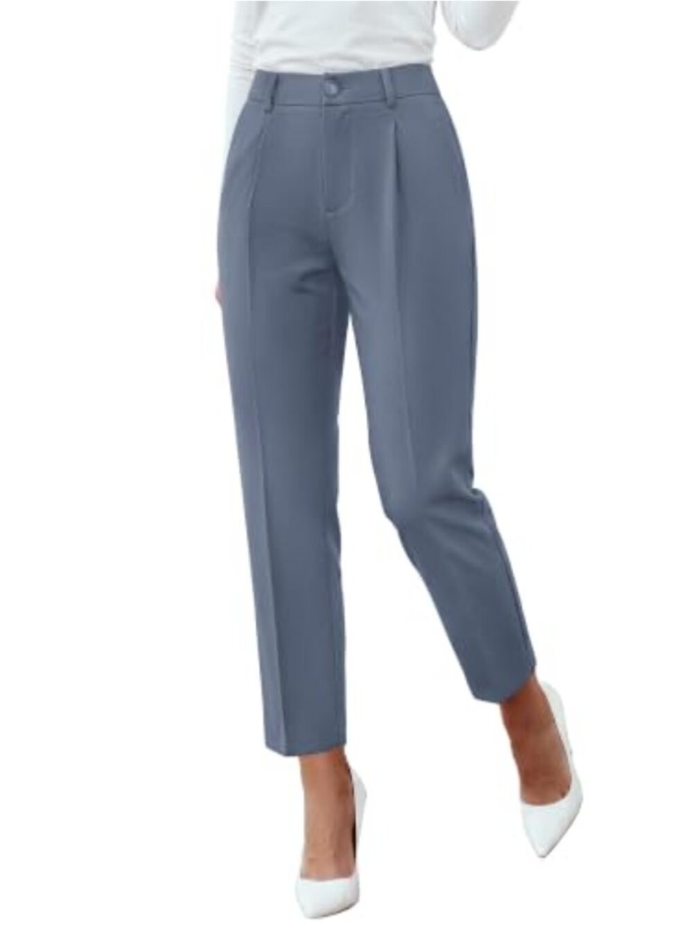 Women's Straight Leg Dress Pants Ankle Trousers Business Casual